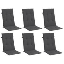 Set de 6 Cojines para Silla de Respaldo Alto vidaXL Melange Antracita Set de 6 Cojines para Silla de Respaldo Alto vidaXL Melange Antracita