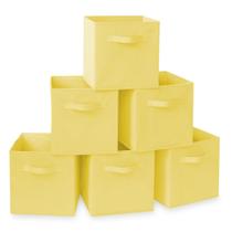 Set de 6 Cubos de Tela Plegables para Almacenamiento Casafield Amarillo