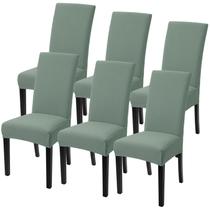 Set de 6 Fundas Elásticas para Sillas de Comedor en Verde Salvia