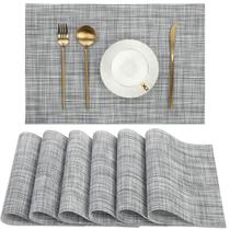 Set de 6 Individuales para Mesa SHACOS de Vinilo Tejido, Resistente al Calor 45x30cm
