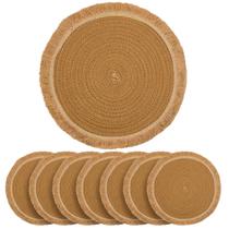 Set de 8 individuales redondos BAVIFY de cuerda de algodón 35 cm lavables