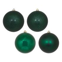 Set de Adornos Vickerman 10" Verde Medianoche con 4 Acabados, Paquete de 4