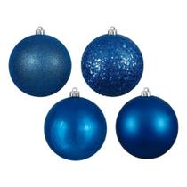 Set de Adornos Vickerman 12" Bolas Azules con 4 Acabados Diferentes, 4 piezas