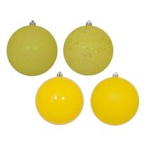 Set de Adornos Vickerman 20 cm Amarillo con 4 Acabados (Set de 4)