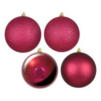 Set de Adornos Vickerman 4" Bola Roja con 4 Acabados (Paquete de 12) Set de Adornos Vickerman 4" Bola Roja con 4 Acabados (Paquete de 12)