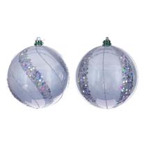 Set de Adornos Vickerman 4 Bolas Plateadas con Perlas y Lentejuelas