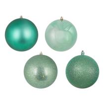 Set de Adornos Vickerman 4" Verde Espuma de Mar con 4 Acabados, 12 piezas