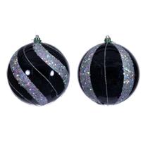 Set de Adornos Vickerman Bola de Lentejuelas Perla Negra 4.75cm x4 Set de Adornos Vickerman Bola de Lentejuelas Perla Negra 4.75cm x4