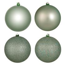 Set de Adornos Vickerman Frosty Mint 12 Bolas con 4 Acabados, Paquete de 4