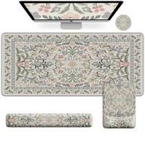 Set de Alfombrilla de Ratón Grande Floral iCasso con Reposamuñecas Ergonómico