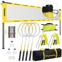 Set de Bádminton al Aire Libre Olybeaka con Red de 6 m, 4 Raquetas y Bolsa