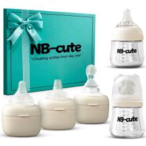 Set de Biberones para Bebé NB-cute de Vidrio de Borosilicato 100 ml y 180 ml