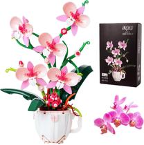 Set de Bloques de Construcción con Flores de Orquídea QFJ 567 Piezas Kit de Decoración Set de Bloques de Construcción con Flores de Orquídea QFJ 567 Piezas Kit de Decoración