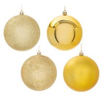 Set de Bolas de Adorno Navideño Vickerman 4 Acabados, 10 cm, Dorado