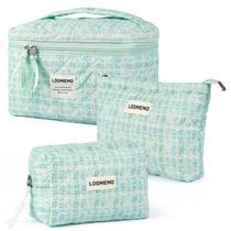 Set de Bolsas Cosméticas Lodmemo 3 Piezas Algodón Acolchado Verde