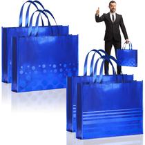 Set de Bolsas de Regalo PerKoop 40x50x13 cm Rayas Jumbo Azules 4 Piezas