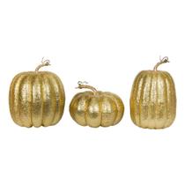 Set de Calabazas Decorativas Vickerman Doradas Surtidas 3 Piezas