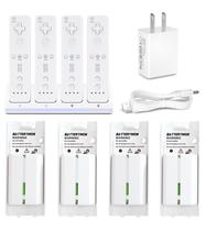 Set de Cargador para Mando Wii con Baterías Recargables de 2800mAh, Paquete de 4