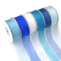 Set de cinta decorativa Mlurcu 1 pulgada 150 yardas 6 rollos azul transparente
