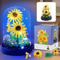 Set de Construcción de Girasol ZQJKLE 545 Piezas con Luz LED y Cubierta Set de Construcción de Girasol ZQJKLE 545 Piezas con Luz LED y Cubierta