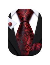 Set de Corbata Barry.Wang 150 cm Seda Paisley con Gemelos