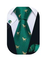 Set de Corbata Barry.Wang Dinosaurio de Seda 150 cm con Gemelos Set de Corbata Barry.Wang Dinosaurio de Seda 150 cm con Gemelos