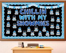 Set de Decoraciones para Tablero de Anuncios Invierno Muñeco de Nieve gisgfim