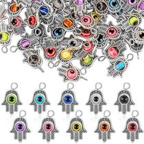 Set de Dijes Hicarer 60 Piezas Mano de Fátima Antigua con Ojo Turco para Joyería Set de Dijes Hicarer 60 Piezas Mano de Fátima Antigua con Ojo Turco para Joyería