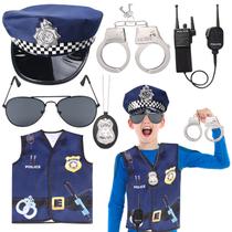 Set de Disfraz Oficial de Policía para Niños Keymall 6 Piezas para Halloween Set de Disfraz Oficial de Policía para Niños Keymall 6 Piezas para Halloween