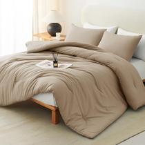 Set de Edredón CozyLux King Size Taupe Microfibra 3 Piezas Set de Edredón CozyLux King Size Taupe Microfibra 3 Piezas