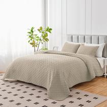 Set de Edredón U-NICE HOME King Size Beige Reversible 265x244 cm Set de Edredón U-NICE HOME King Size Beige Reversible 265x244 cm