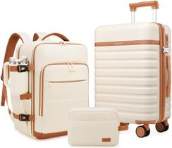 Set de Equipaje UKEIN de 3 Piezas con Maleta de Cabina de 20" y Mochila