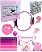 Set de Equipamiento para Pilates KABCON Anillo 33cm, Pelota 25cm, Bandas