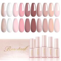 Set de Esmalte de Uñas en Gel Larvall 10 Colores Nude con Brillo Set de Esmalte de Uñas en Gel Larvall 10 Colores Nude con Brillo