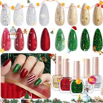 Set de Esmaltes de Uñas AZUREBEAUTY Brillo Navideño 4 Colores