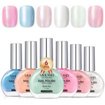 Set de Esmaltes de Uñas SAVILAND Secado Rápido con 6 Colores Perla
