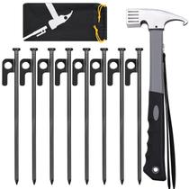 Set de Estacas y Martillo para Tienda DkOvn de 8 Piezas, 20cm, Uso Rudo