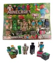 Set de Figuras Zuzu Toys Minecraft Steve Creeper Esqueleto Zumbi Alex Enderdragon Spider Iron