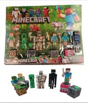 Set de Figuras ZuzuToys Minecraft Steve Creeper Esqueleto Zumbi Alex Enderdragon Spider Iron