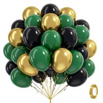 Set de Globos Awenztech 60 unidades 12" Verde Negro Dorado