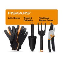 Set de Herramientas Fiskars para Plantas de Interior con Podadora de Bypass de 4 piezas