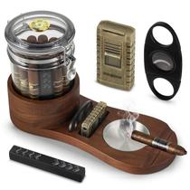 Set de Humidor de Puros SEMKONT con Cortapuros, Encendedor y Cenicero