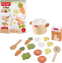Set de Juego de Cocina Fisher-Price con Juguete de Sopa de Vegetales de Madera