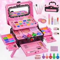 Set de Maquillaje para Niñas Mqsiuve de 62 Piezas Lavable con Espejo