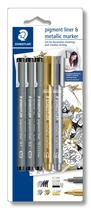 Set de Marcadores Finos Pigmentados y Metálicos STAEDTLER, 5 piezas