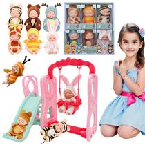 Set de Mini Muñecas Bebé Xadothat 6 piezas 4" con Ropa de Animales
