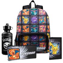 Set de Mochila Pokémon para Niños con Botella de Agua, Estuche para Lápices y Lonchera