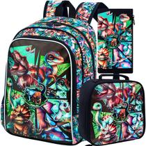 Set de Mochilas AGSDON 3PCS para Niños, Dinosaurio 16" con Lonchera Set de Mochilas AGSDON 3PCS para Niños, Dinosaurio 16" con Lonchera