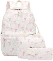 Set de Mochilas Escolares BTOOP Rosa con Lazo, Impermeable, Aislante