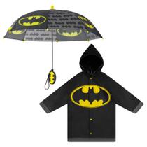 Set de Paraguas y Poncho Impermeable de Batman para Niños DC Comics Set de Paraguas y Poncho Impermeable de Batman para Niños DC Comics